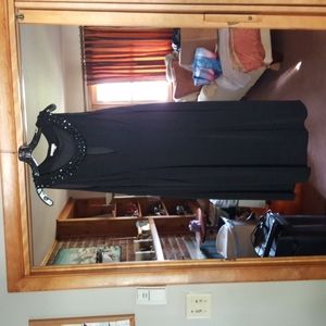 Women's Black Dress with Decorative collar